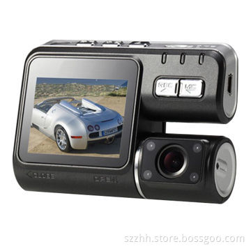Car Black Box with 140° Wide Angle and H.264 Sensor, Dual Lens HD, 1,280 x 720p, 30fps DVR 2.0MP
